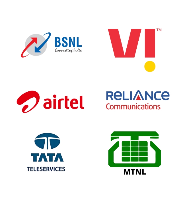 Logos of Indian telecom companies
